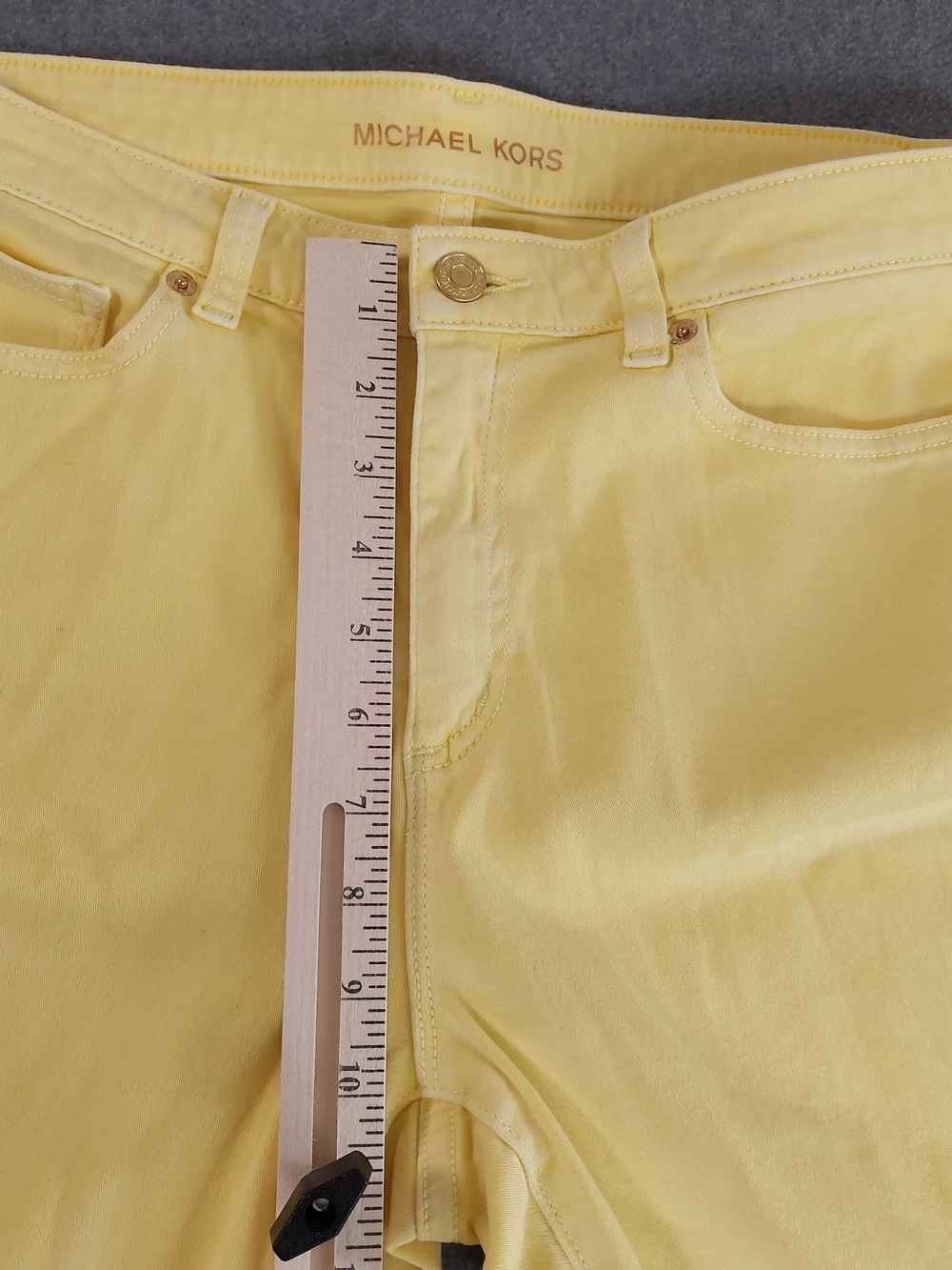 Michael Kors Womens Izzy Cropped Skinny Jeans Yellow Size 10 - Picture 6 of 10